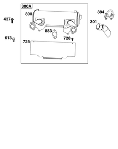 Exhaust Group Diagram and Parts List for 613477-0253-J1 400000 - 699999 Briggs and Stratton Engine